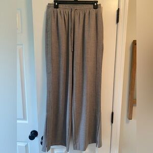 P Cill Women’s Drawstring Grey Wide Leg Pants Size L